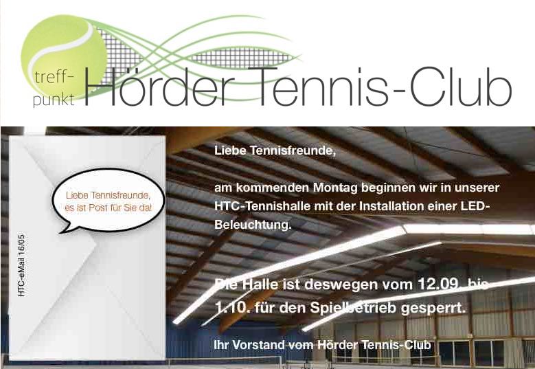 Hoerder Tennis-Club: neue LED-Hallenbeleuchtung